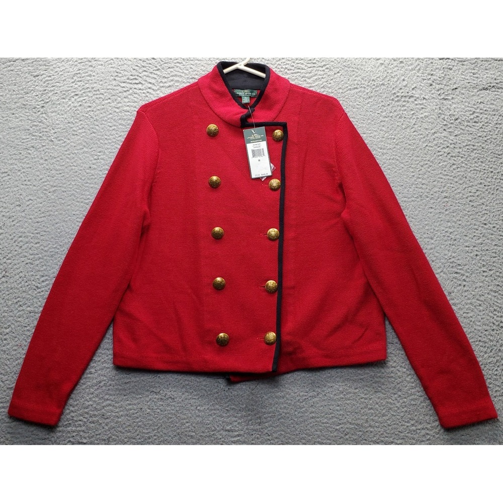 Lauren Jeans Co. Ralph Lauren Jacket Womens M Red Double Breasted Metal Button